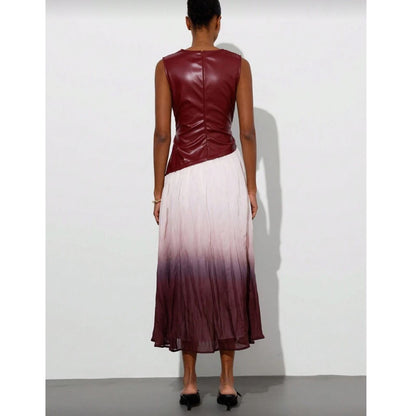 Vestido Midi 2 en 1 con Top en Cuero