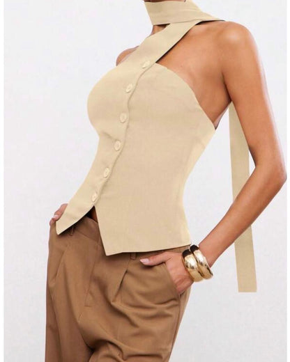 Top Asimétrico Tipo Halter