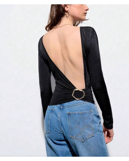 Top Manga Larga con Espalda Descubierta