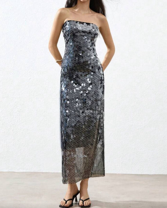 Vestido Midi con Lentejuelas