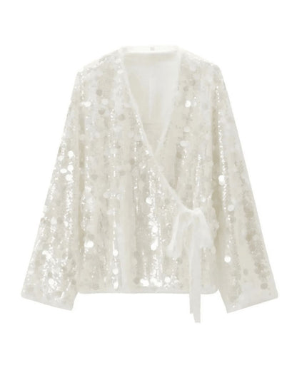 Cardigan en Lentejuela Cruzado Vm