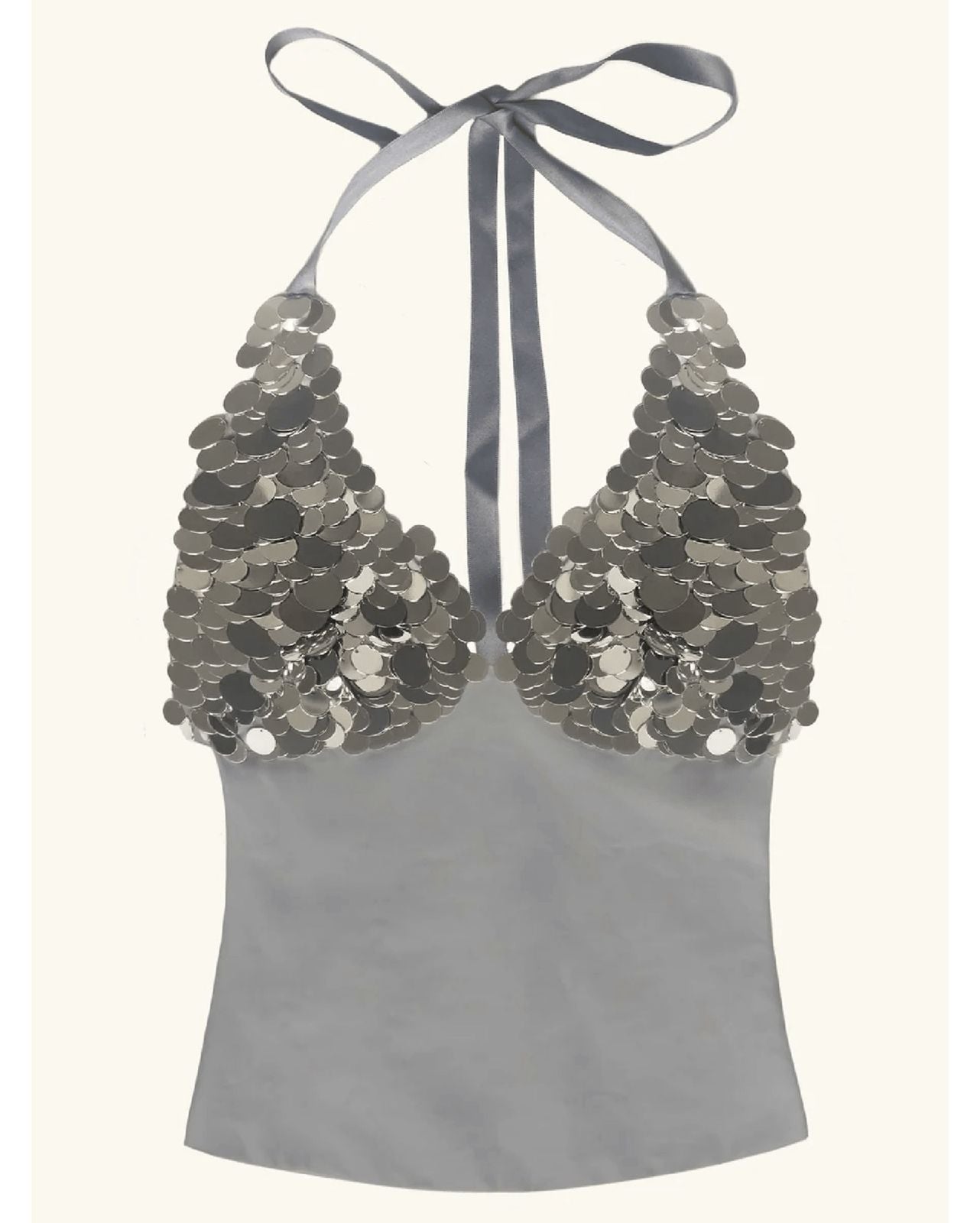 Top Halter con Apliques de Lentejuela en el Busto Vm