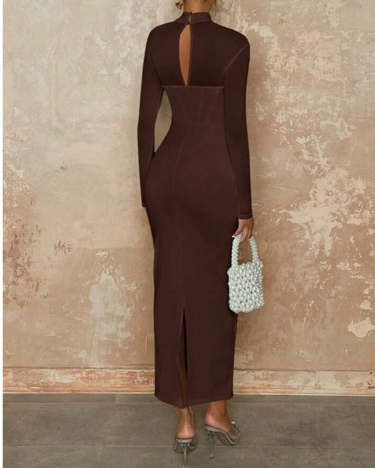 Vestido Midi  tipo Corset con  Escote Barco  Vm