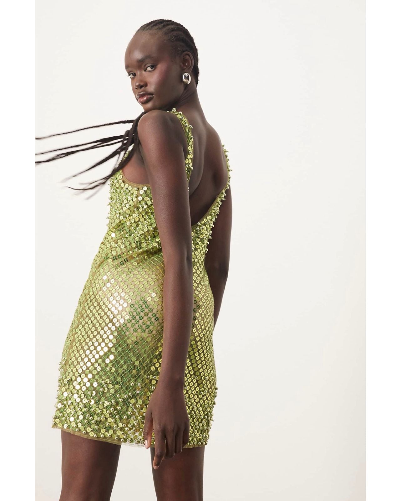 Vestido Corto con Apliques en Lentejuela Vm