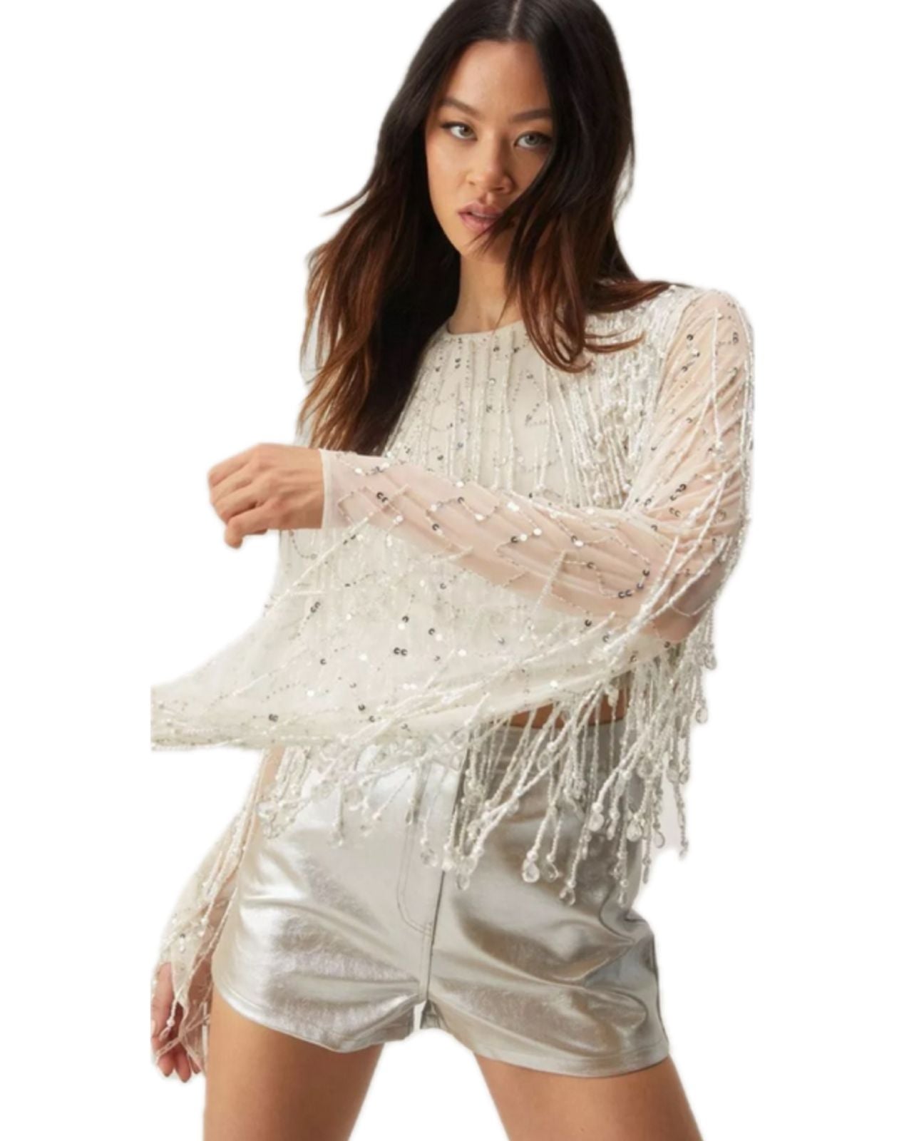 Top con Flecos en Pedrería Vm