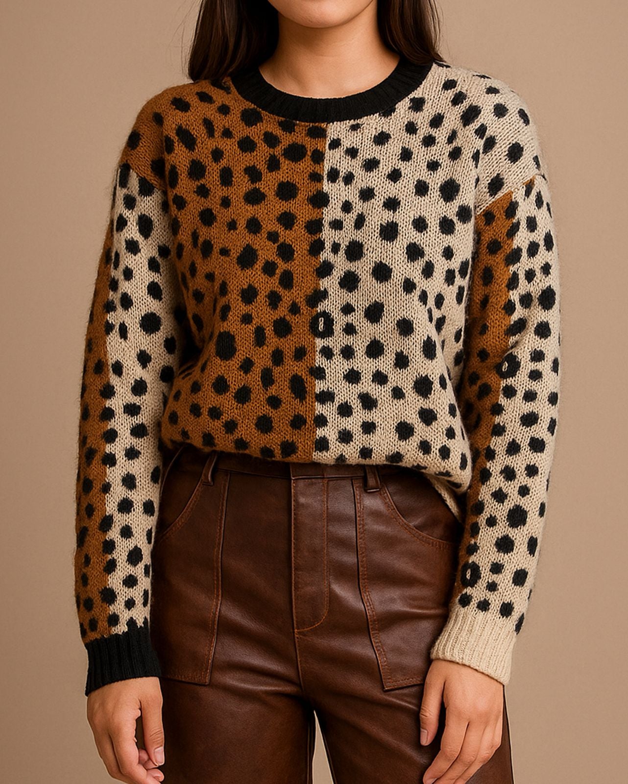 Cardigan de Punto con Estampado Animal Print