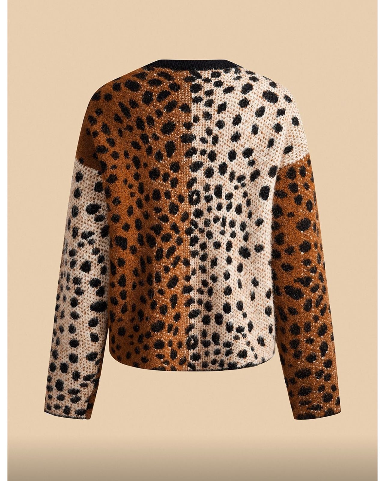 Cardigan de Punto con Estampado Animal Print
