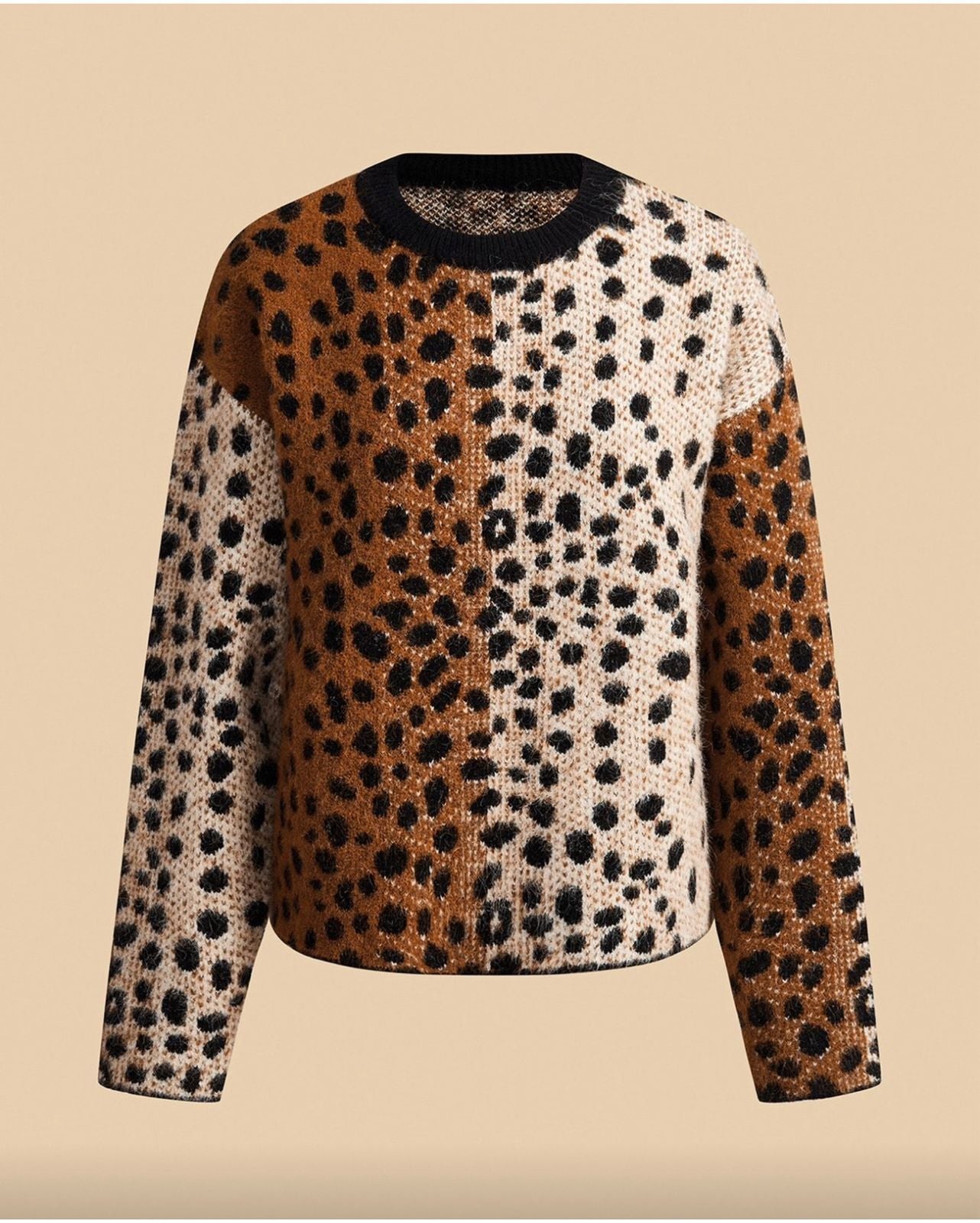 Cardigan de Punto con Estampado Animal Print