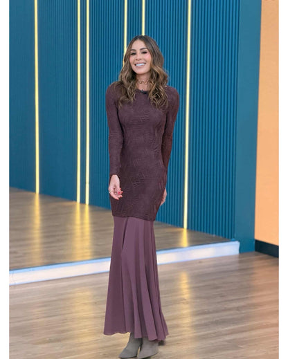 Maxi Vestido Manga Larga