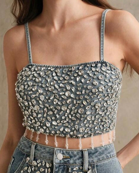 Crop Top con Apliques