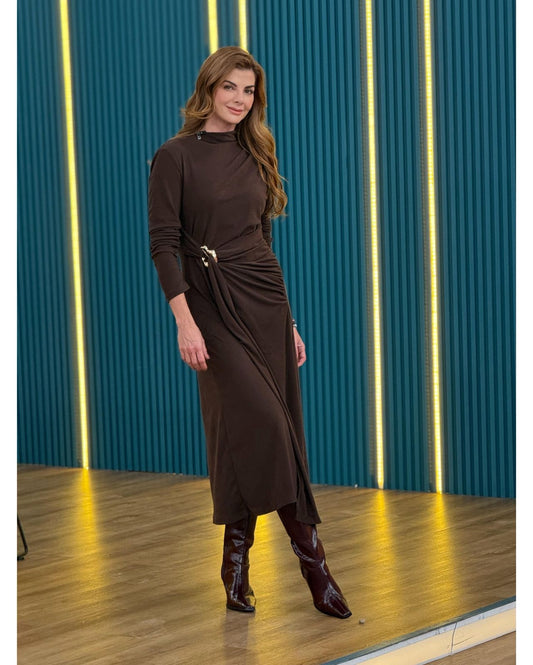 Vestido Midi Maga Larga