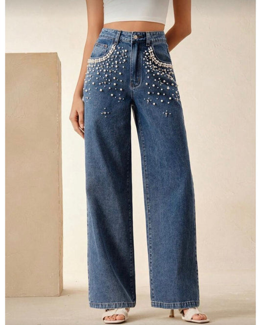 Jean con Apliques de Rhinestones