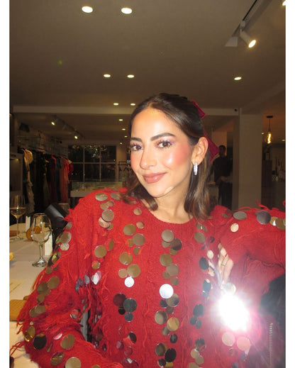 Sweater Burgundy con Lentejuela.