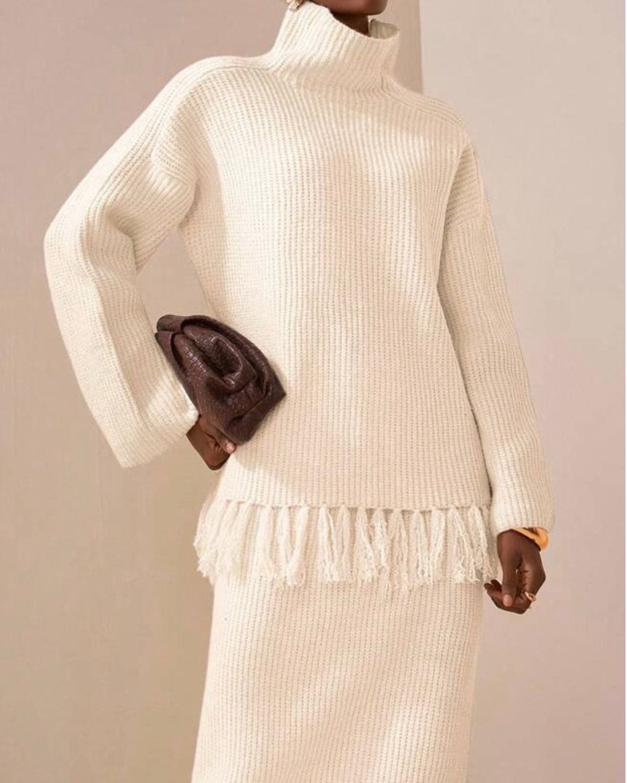 Set Sweater y Falda tejido