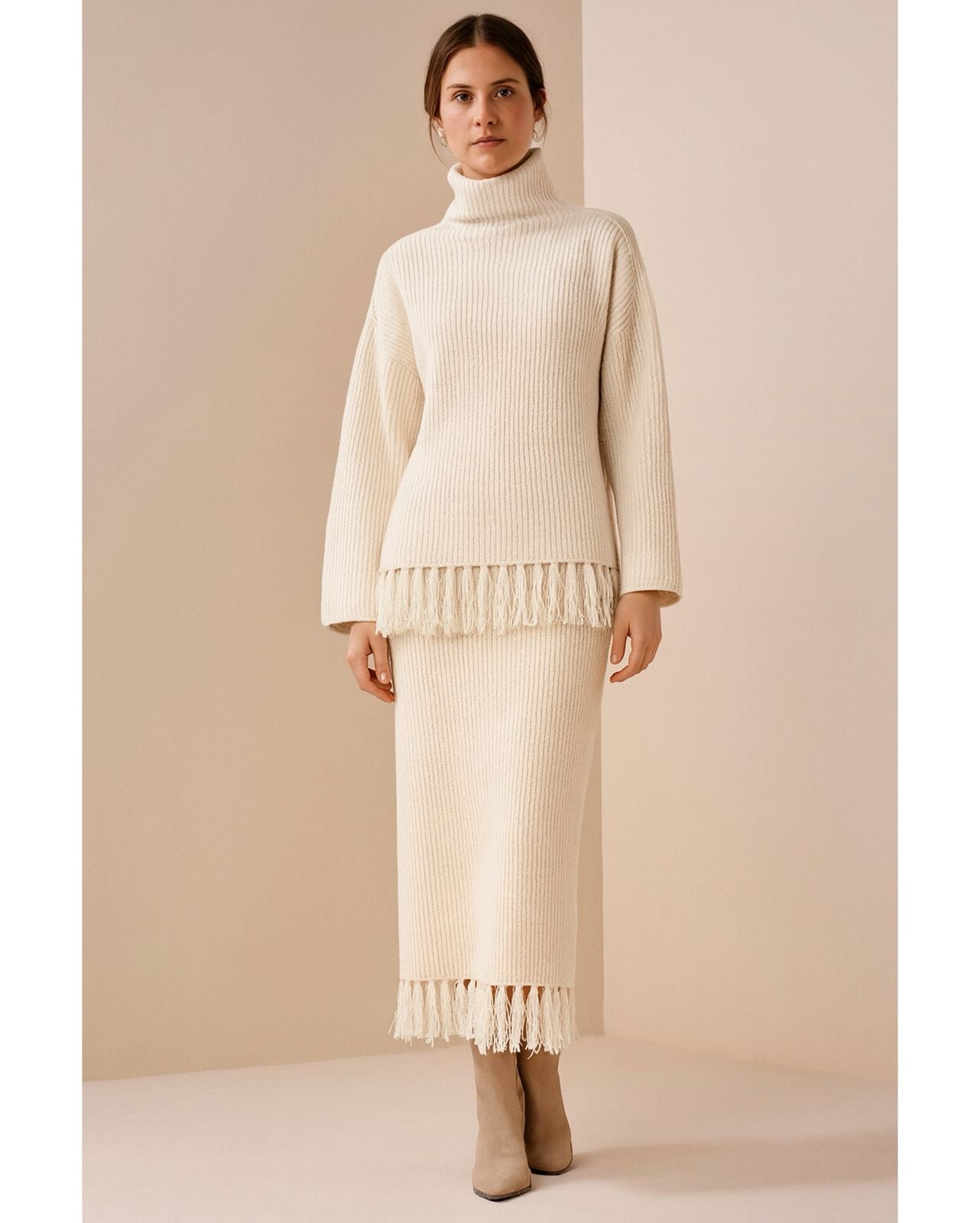 Set Sweater y Falda tejido