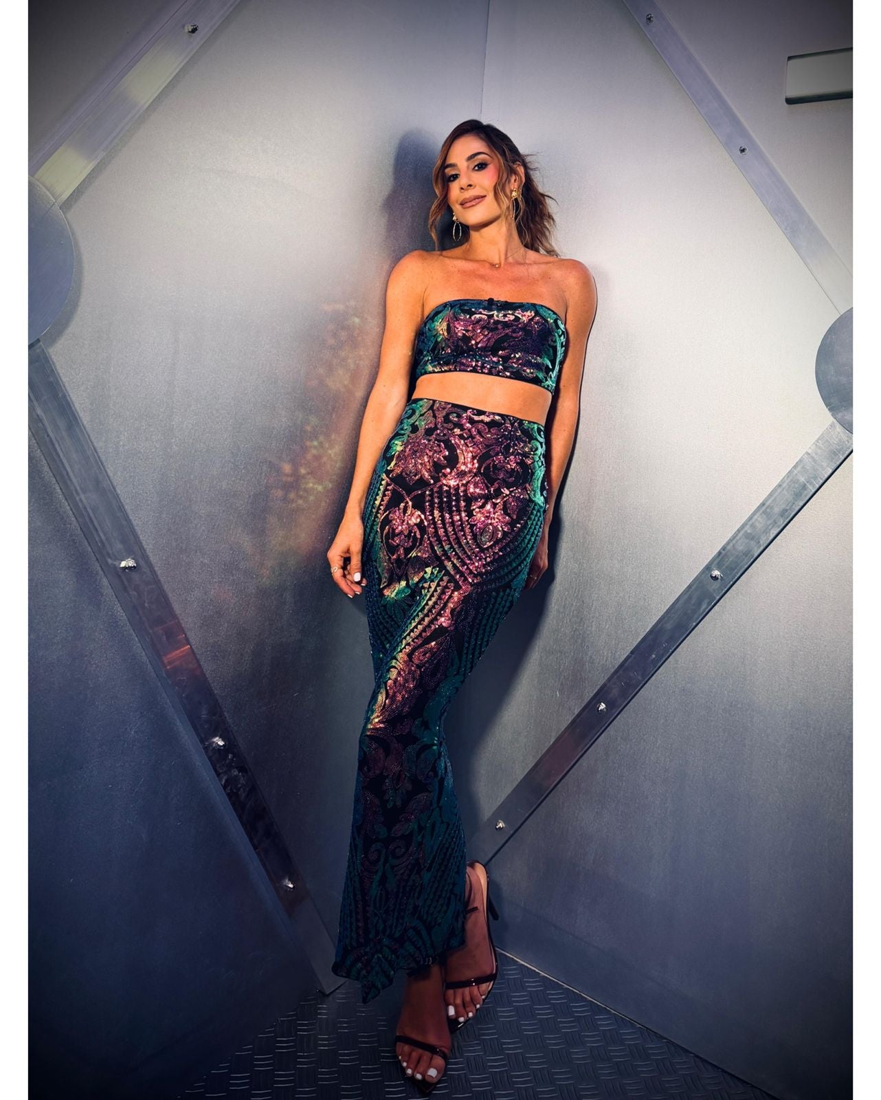 Set Top y Falda en Lentejuela VM