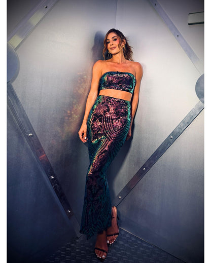 Set Top y Falda en Lentejuela VM