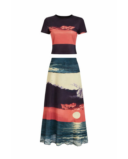 Set Top y Falda Midi