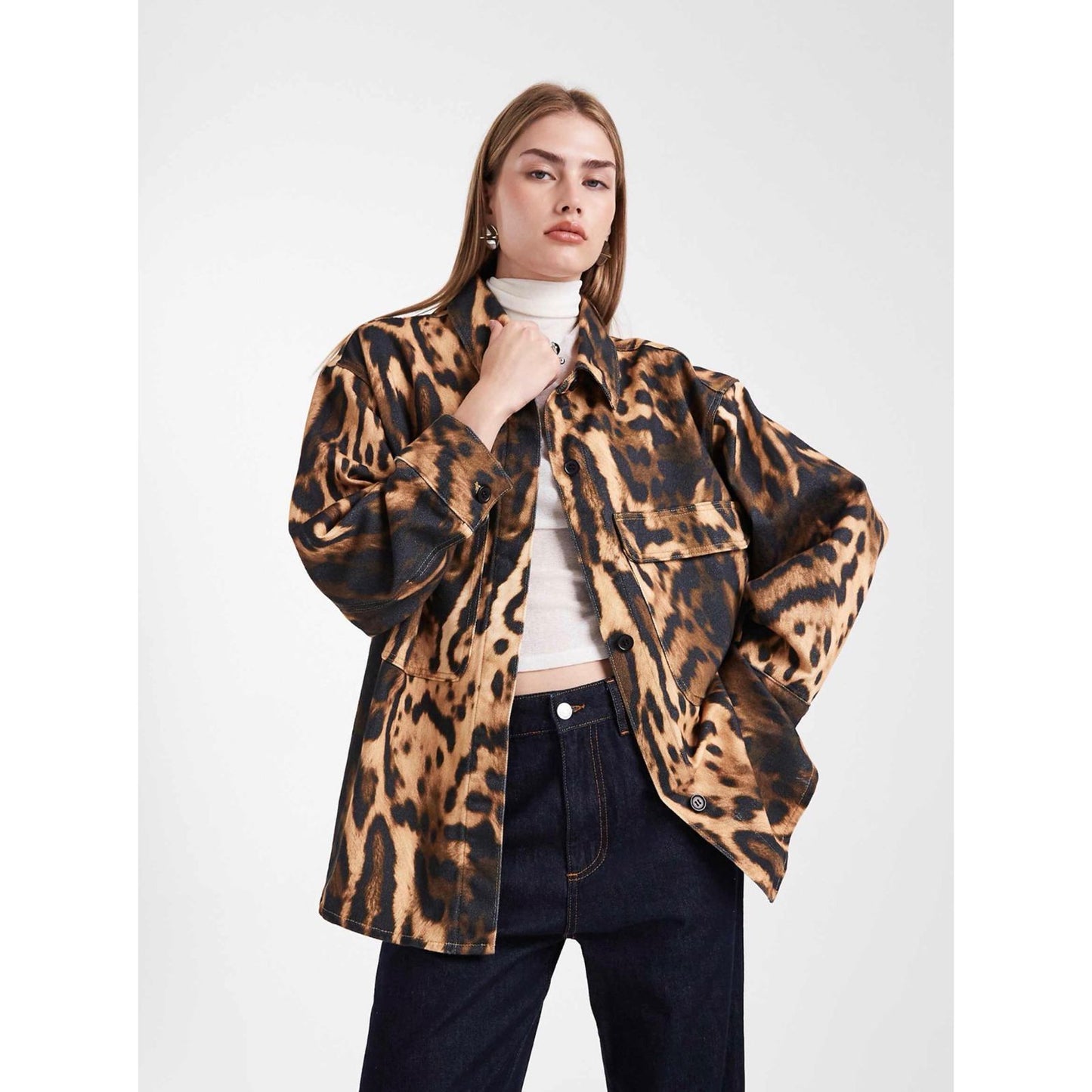 Chaqueta Oversized Animal Print