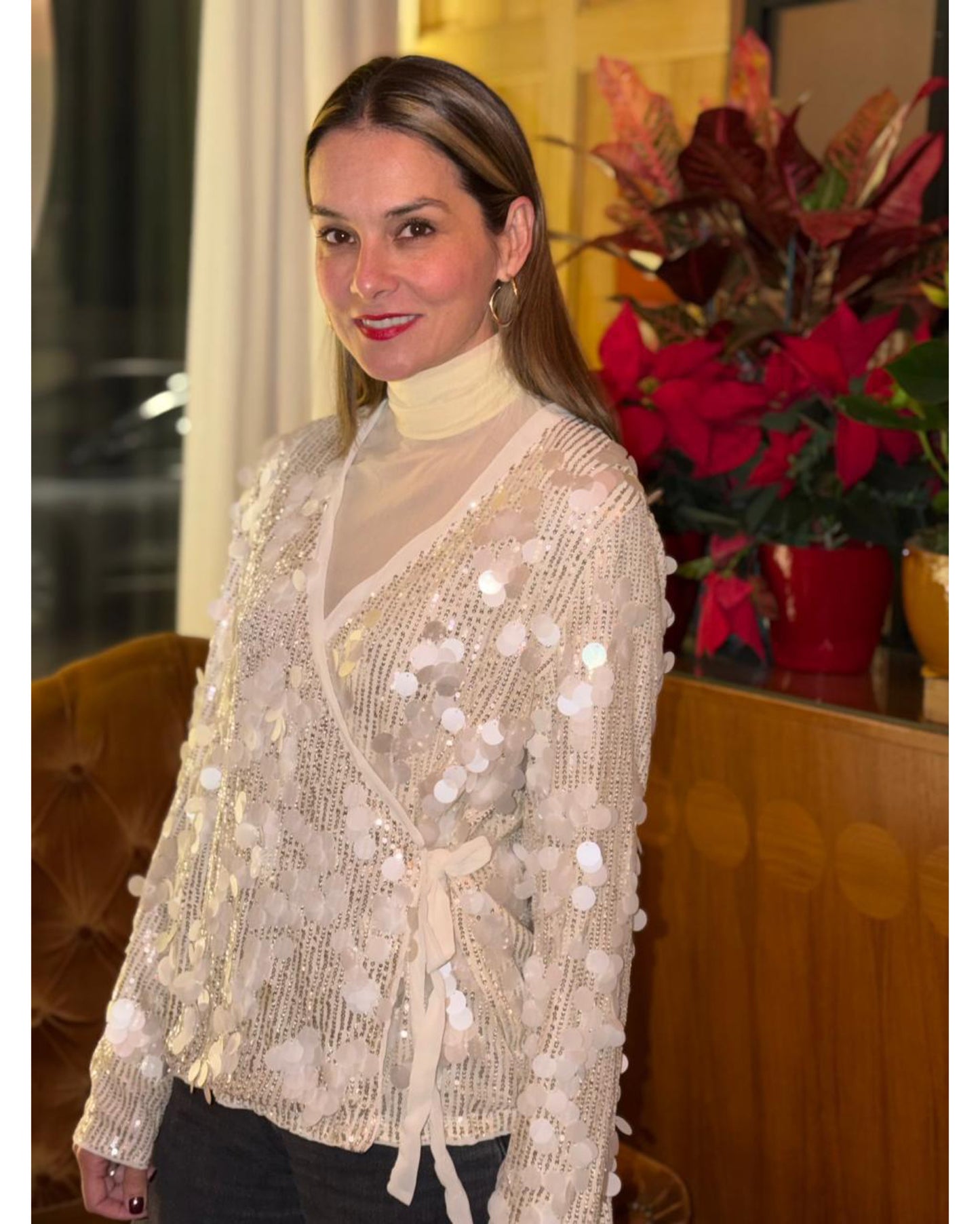 Cardigan en Lentejuela Cruzado Vm