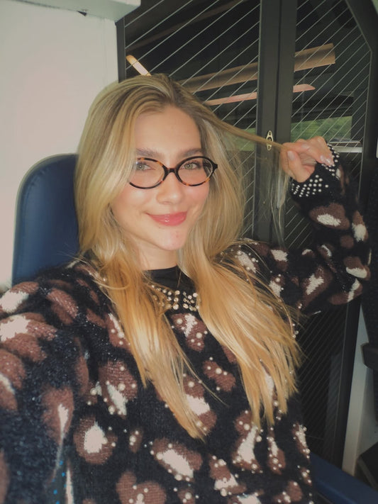 Sweater Animal Print con Perlas