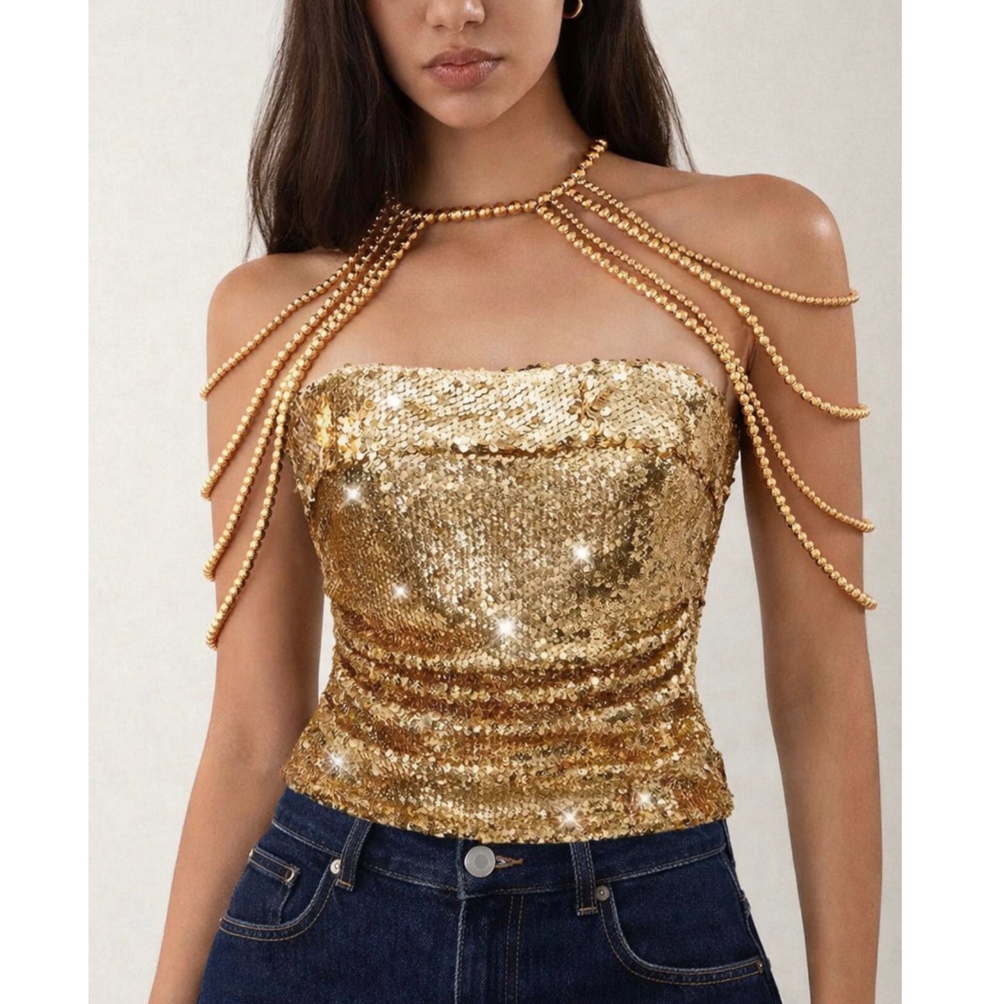 Top Strapless Con Accesorio