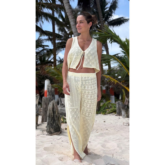 Set Top y Pantalon Tejido