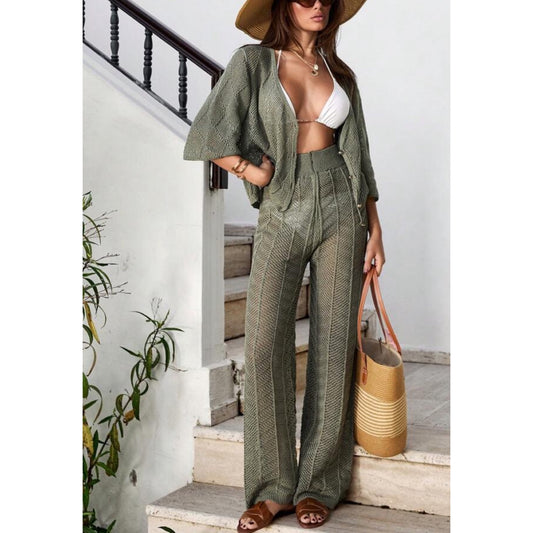Set camisa y Pantalón Tejido