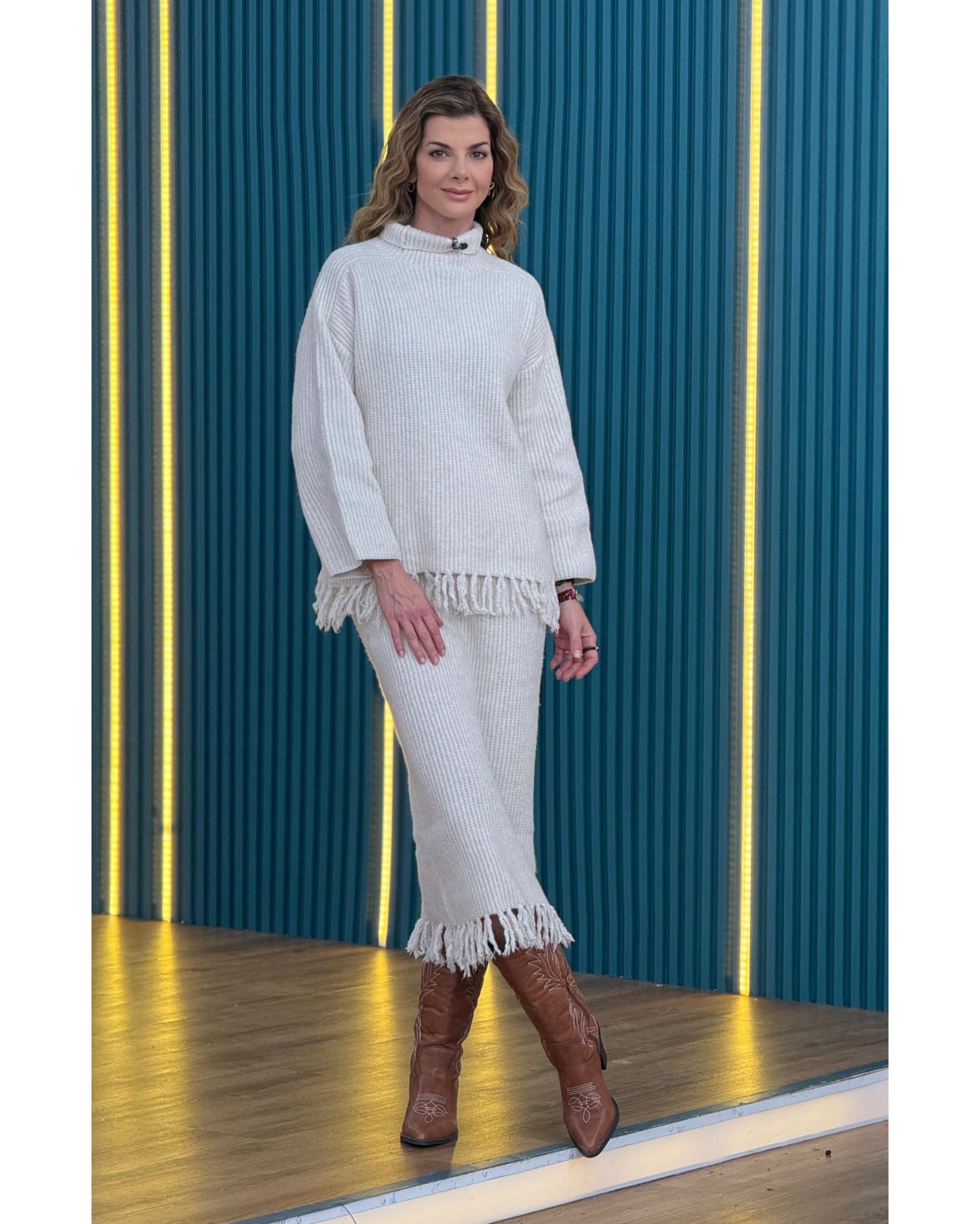 Set Sweater y Falda tejido