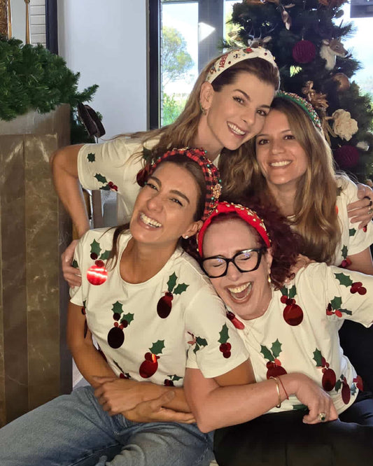 T-shirt Navideña Con Lentejuelas