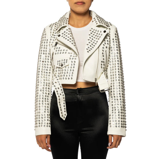 Chaqueta Tipo Motociclista con Apliques