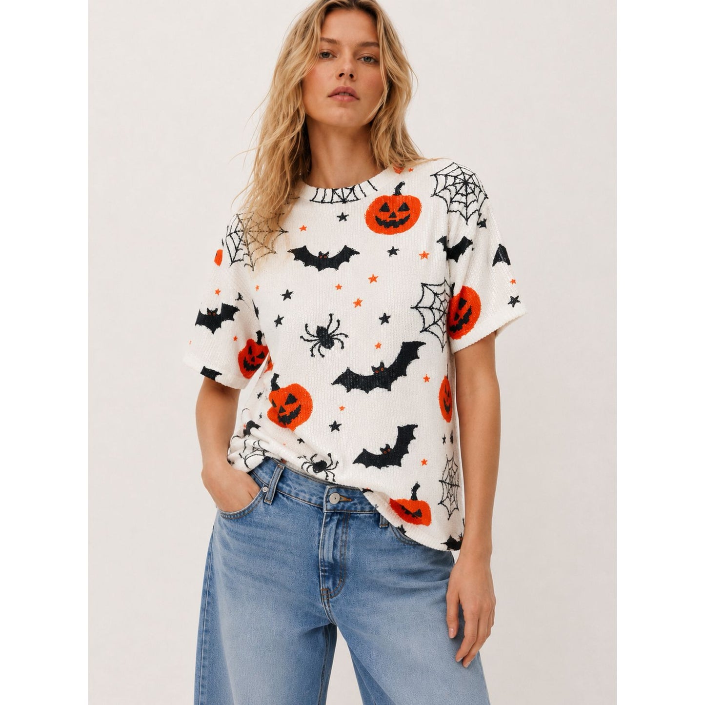 T shirt Lentejuela Halloween