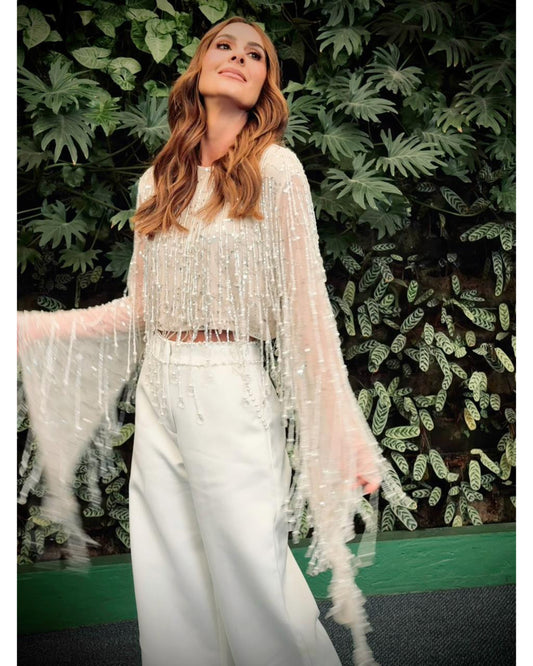 Top con Flecos en Pedrería Vm