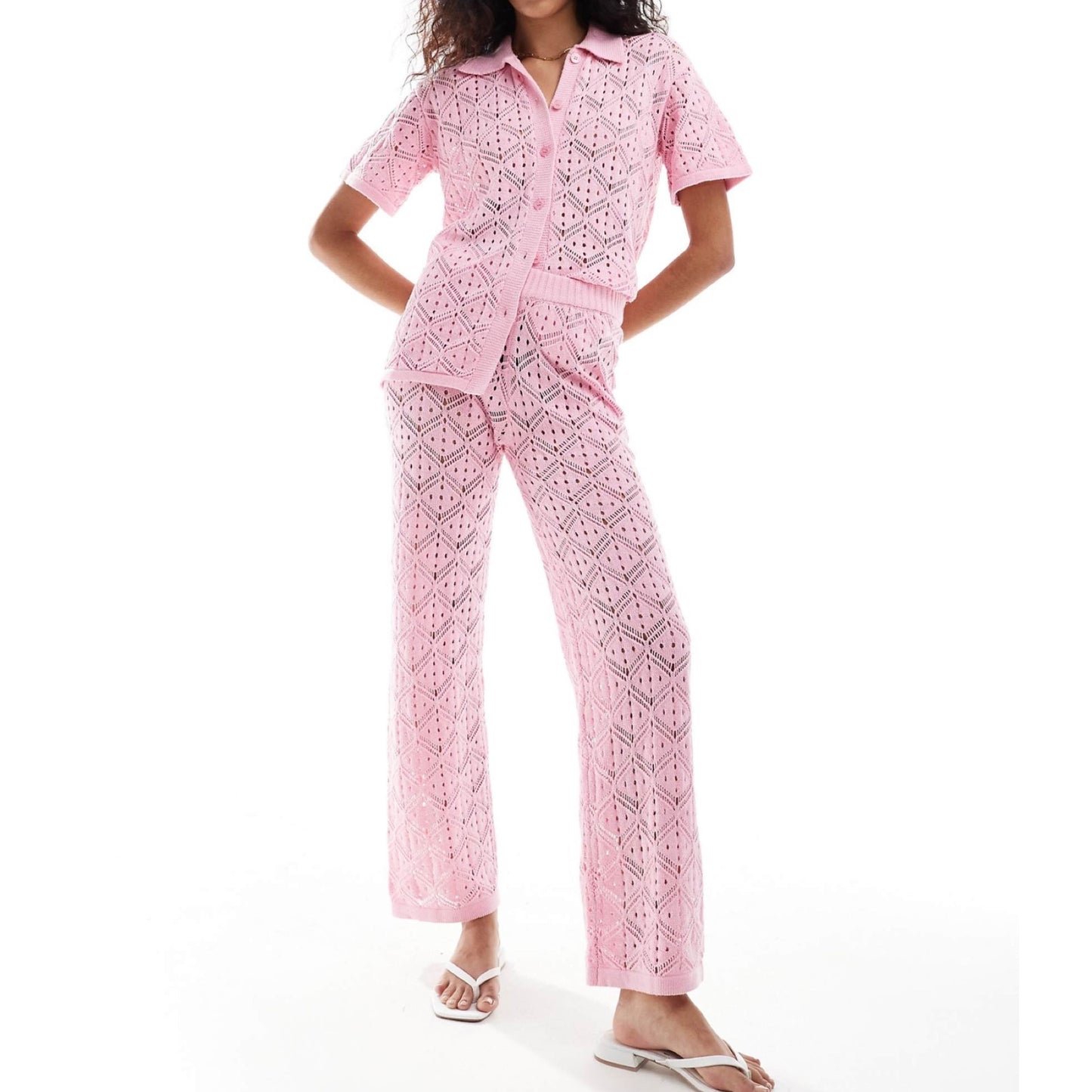 Crochet Shirt and Pants Set 