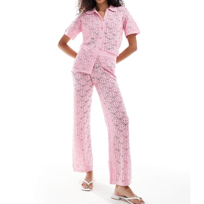 Crochet Shirt and Pants Set 