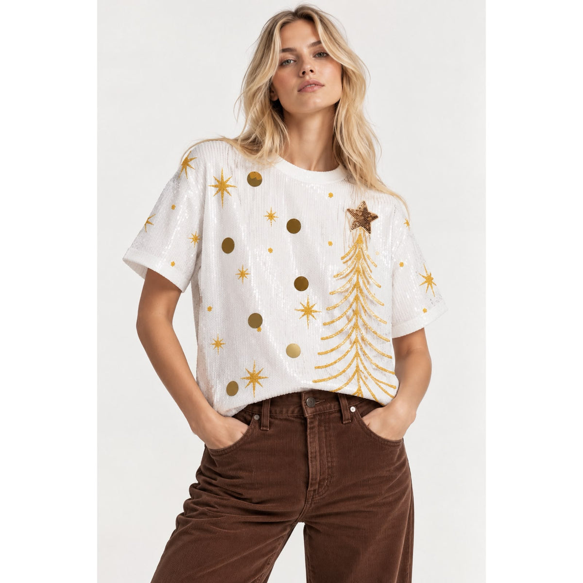 T shirt Lentejuela Arbol de Navidad