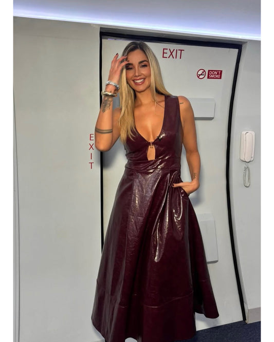 Vestido Midi imitación cuero Vm