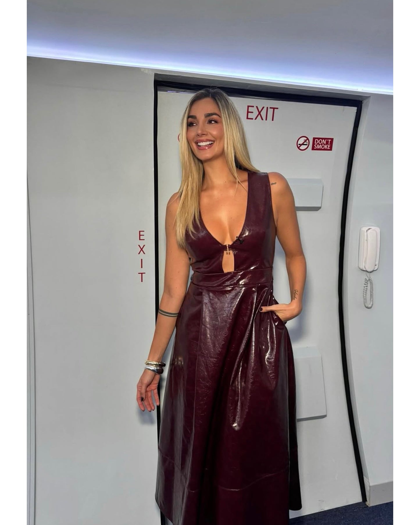 Vestido Midi imitación cuero Vm