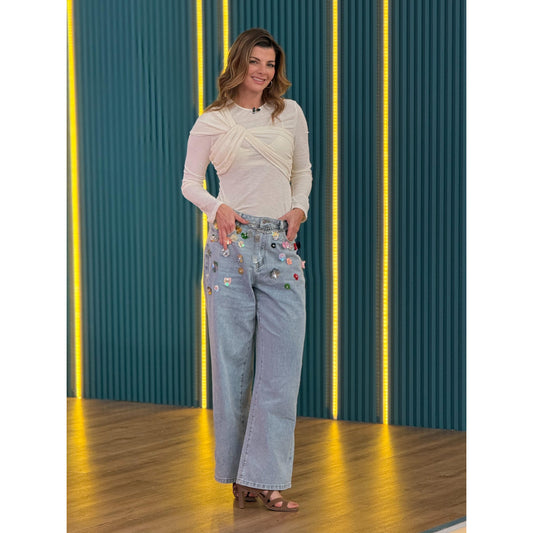 Jean con Apliques Florales