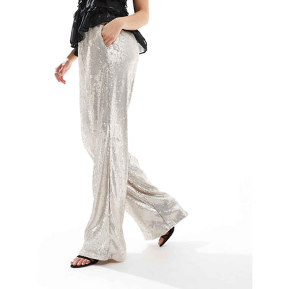 Wide-cut sequin pants