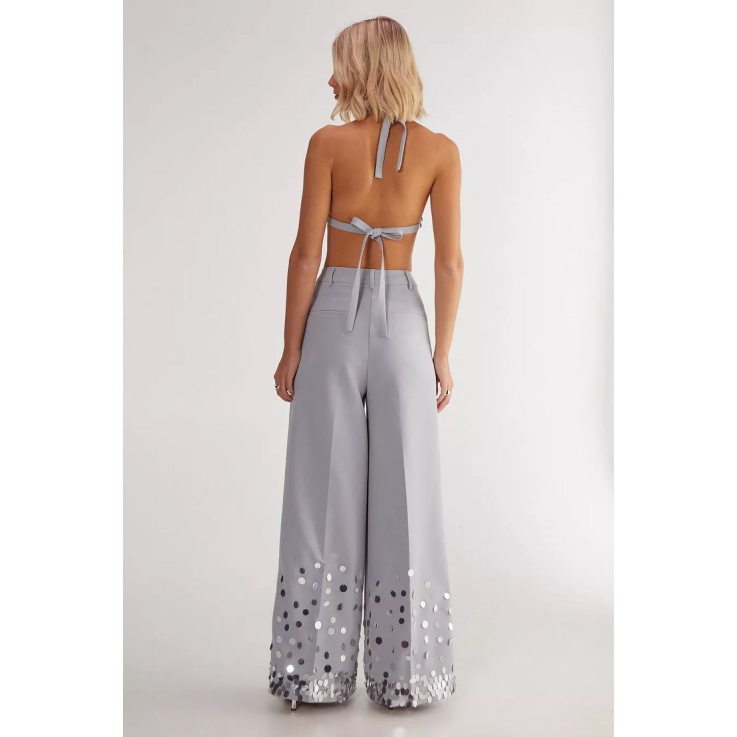 Pants with Sequin Appliques