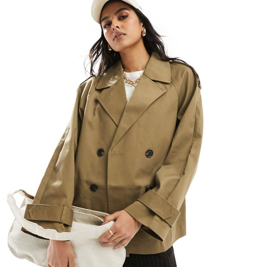 Chaqueta Estilo Trench Corta