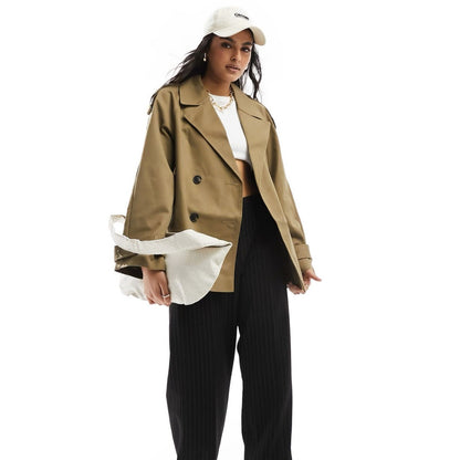 Chaqueta Estilo Trench Corta