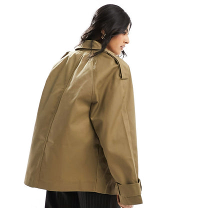 Chaqueta Estilo Trench Corta
