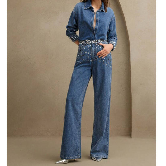 Jean con Apliques de Rhinestones