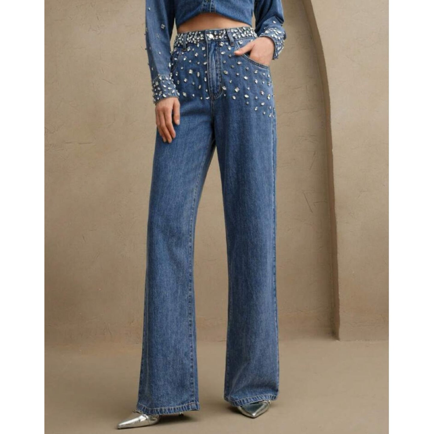 Jean con Apliques de Rhinestones