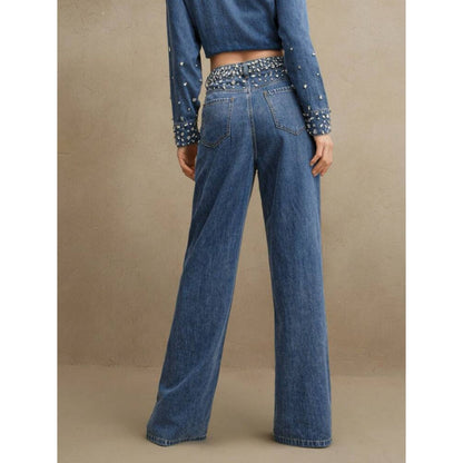 Jean con Apliques de Rhinestones
