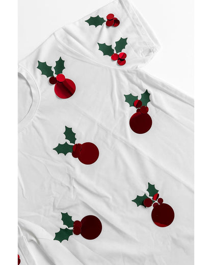 T-shirt Navideña Con Lentejuelas