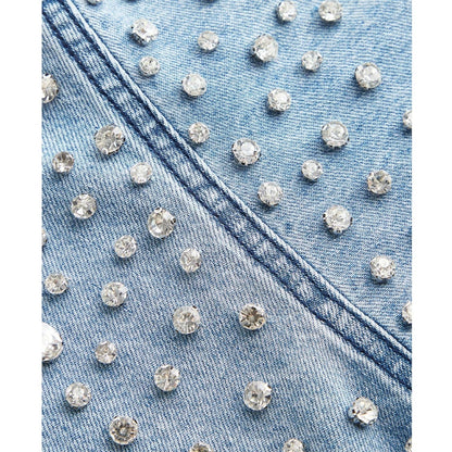 Camisa Denim con Apliques en Rhinestones
