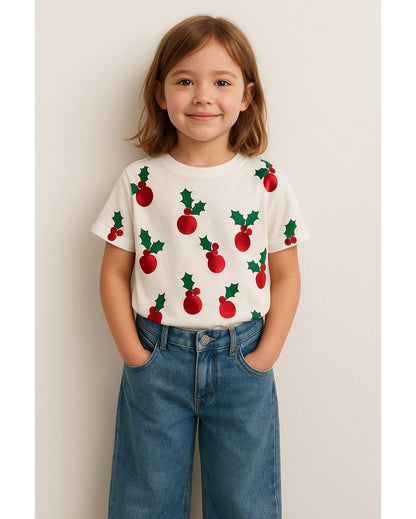 T-shirt Navideña Con Lentejuelas